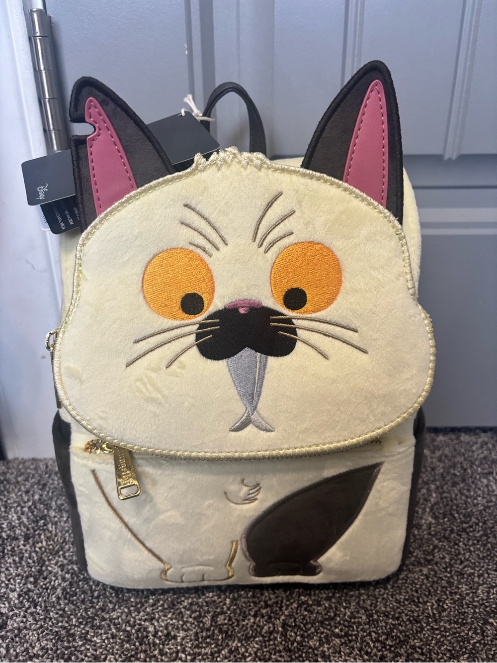 Loungefly Luca Machiavelli Plush Backpack - Cream and brown